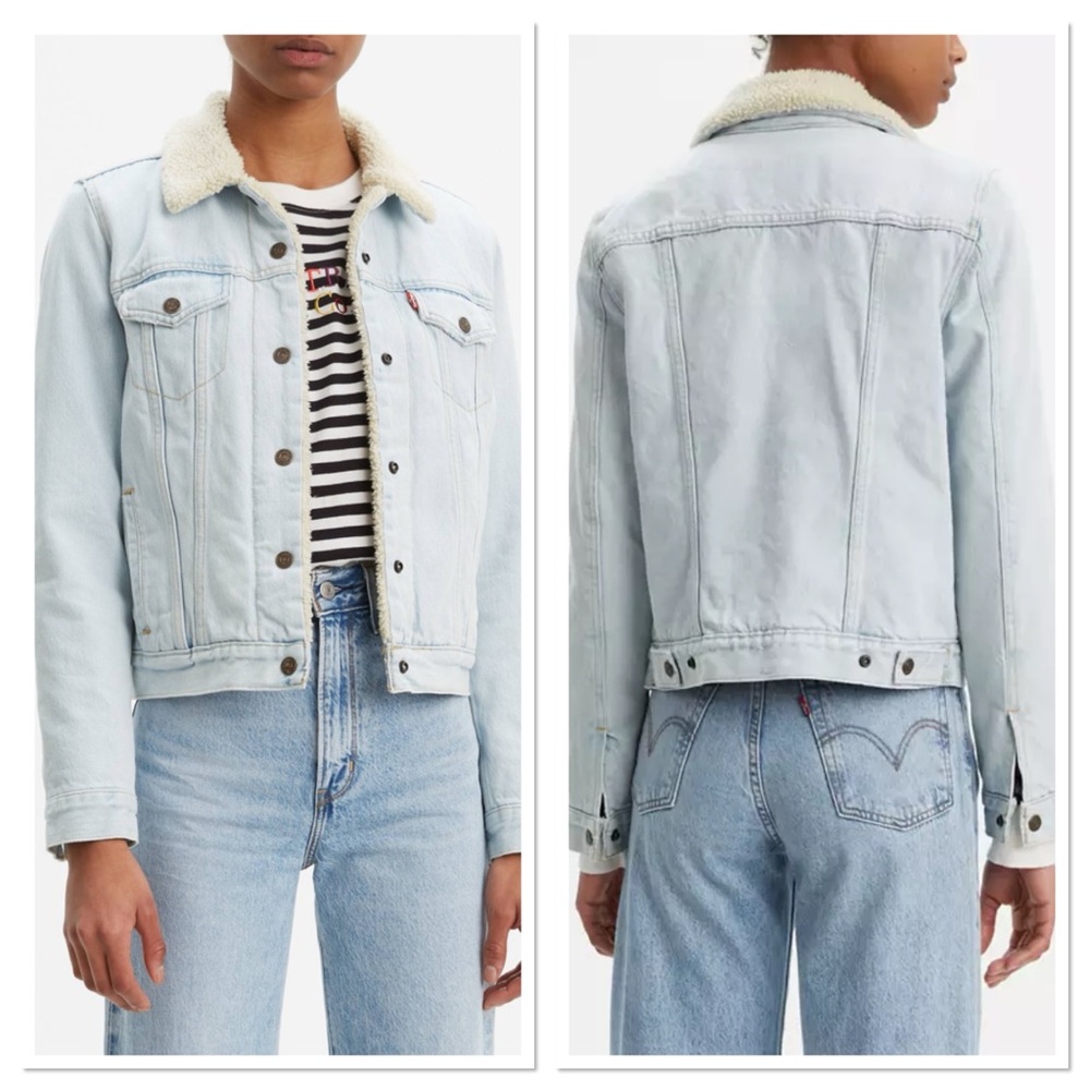 Levi's® Premium ORIGINAL SHERPA TRUCKER JACKET Sz L Cotton